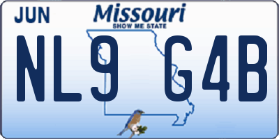 MO license plate NL9G4B