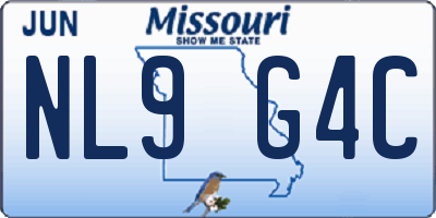 MO license plate NL9G4C
