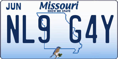 MO license plate NL9G4Y