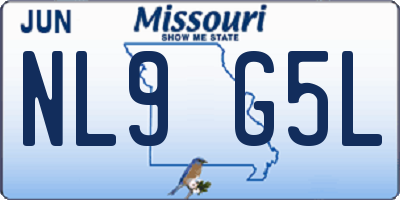 MO license plate NL9G5L
