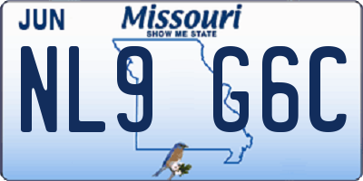 MO license plate NL9G6C