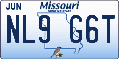 MO license plate NL9G6T