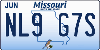 MO license plate NL9G7S