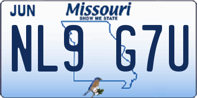 MO license plate NL9G7U
