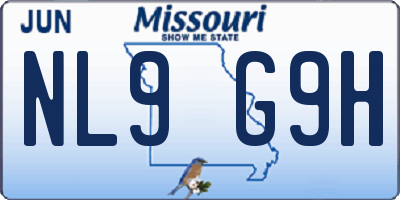 MO license plate NL9G9H