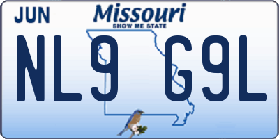 MO license plate NL9G9L