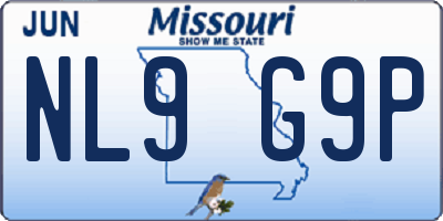 MO license plate NL9G9P