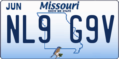 MO license plate NL9G9V
