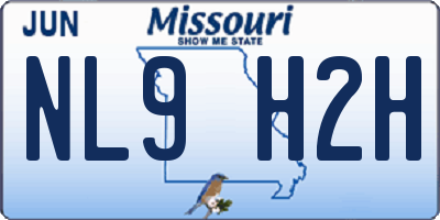 MO license plate NL9H2H