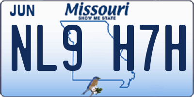 MO license plate NL9H7H