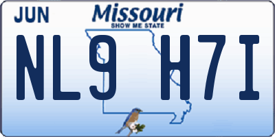MO license plate NL9H7I