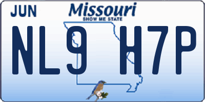 MO license plate NL9H7P