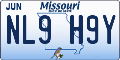 MO license plate NL9H9Y