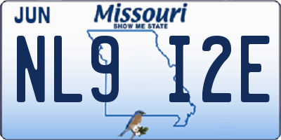 MO license plate NL9I2E