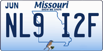 MO license plate NL9I2F