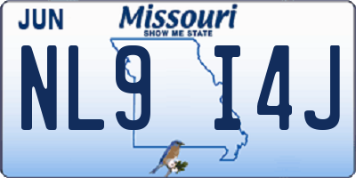 MO license plate NL9I4J