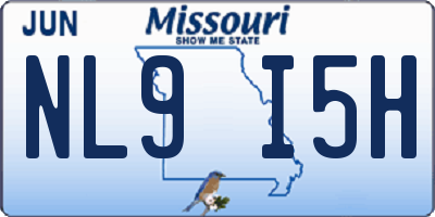 MO license plate NL9I5H