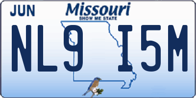 MO license plate NL9I5M