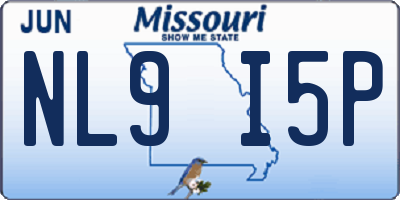 MO license plate NL9I5P