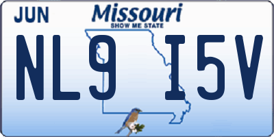MO license plate NL9I5V