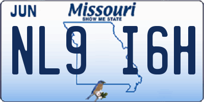 MO license plate NL9I6H