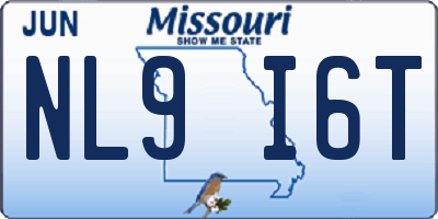 MO license plate NL9I6T