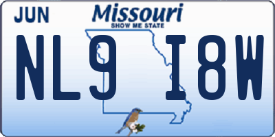 MO license plate NL9I8W