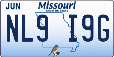 MO license plate NL9I9G