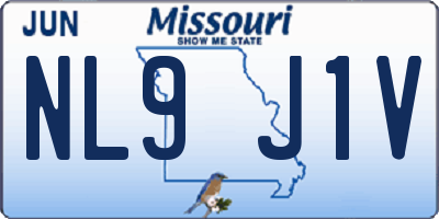 MO license plate NL9J1V