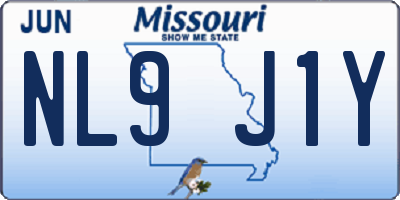 MO license plate NL9J1Y