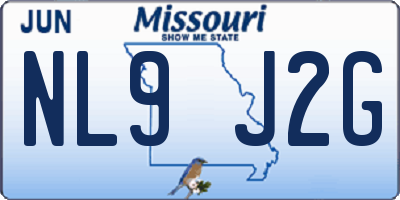 MO license plate NL9J2G