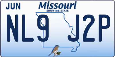 MO license plate NL9J2P
