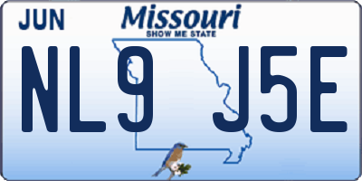 MO license plate NL9J5E