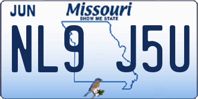 MO license plate NL9J5U