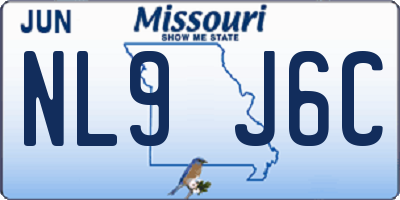 MO license plate NL9J6C