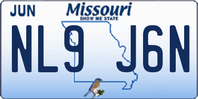 MO license plate NL9J6N