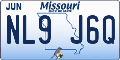 MO license plate NL9J6Q