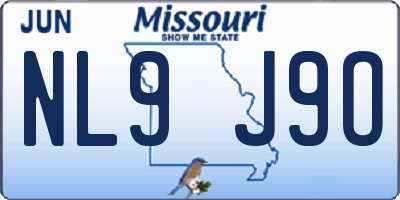 MO license plate NL9J9O