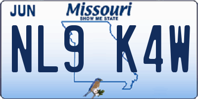 MO license plate NL9K4W