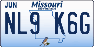 MO license plate NL9K6G