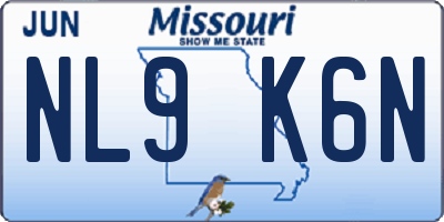 MO license plate NL9K6N