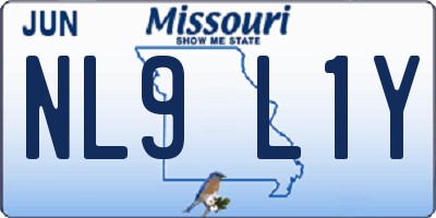 MO license plate NL9L1Y