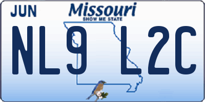 MO license plate NL9L2C