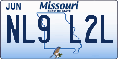 MO license plate NL9L2L