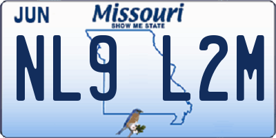 MO license plate NL9L2M