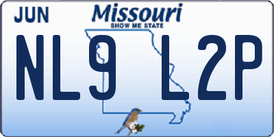 MO license plate NL9L2P