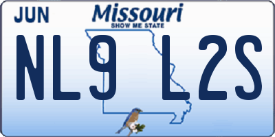 MO license plate NL9L2S