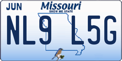 MO license plate NL9L5G