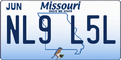 MO license plate NL9L5L