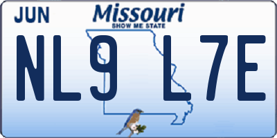MO license plate NL9L7E